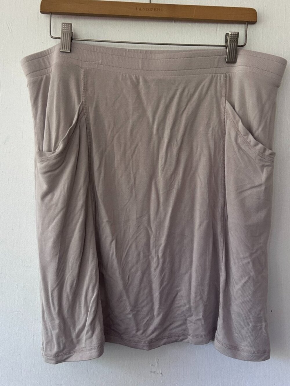Isaac Mizrahi Live Beige Skort Womens Large Tall Pockets Modest Neutral Minimal
